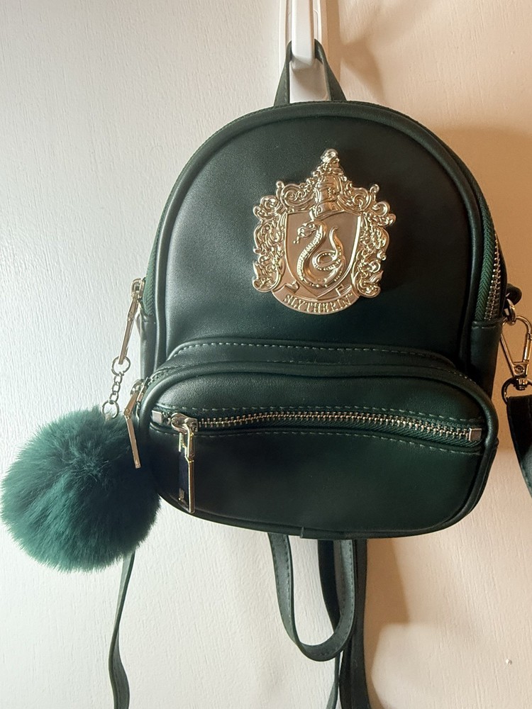 Universal Studios Harry Potter Slytherin Crest Mini Backpack Emerald Green Purse