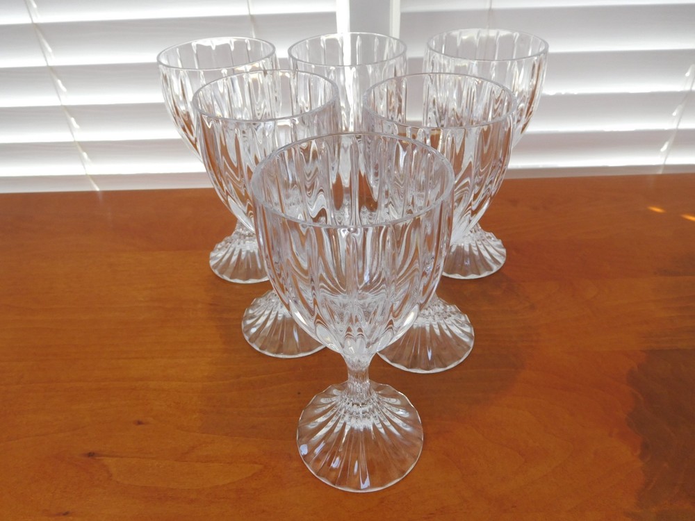 Mikasa Contemporary Park Lane Clear Crystal Wine Glasses Goblets Germany SIX