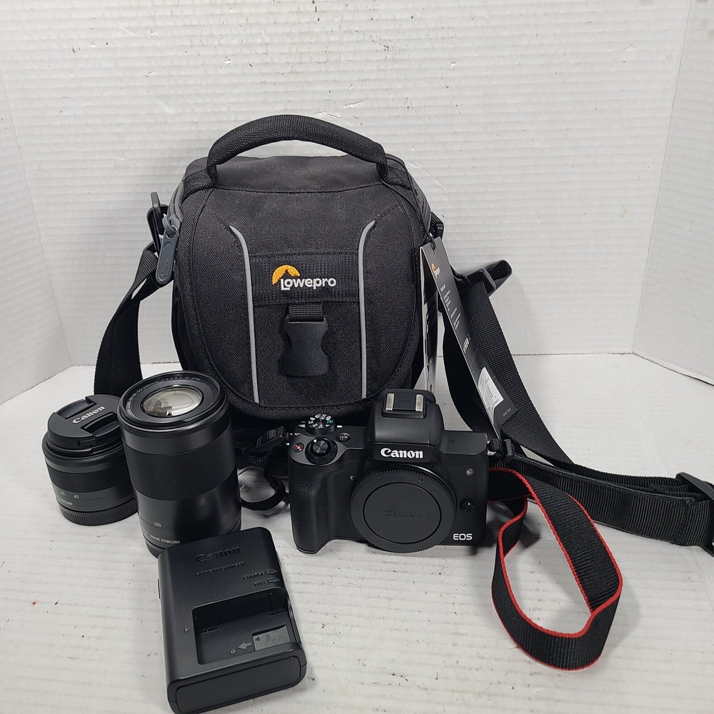 Canon EOS M50 Mirrorless Camera - Black (15-45mm & 55-200mm Lens)