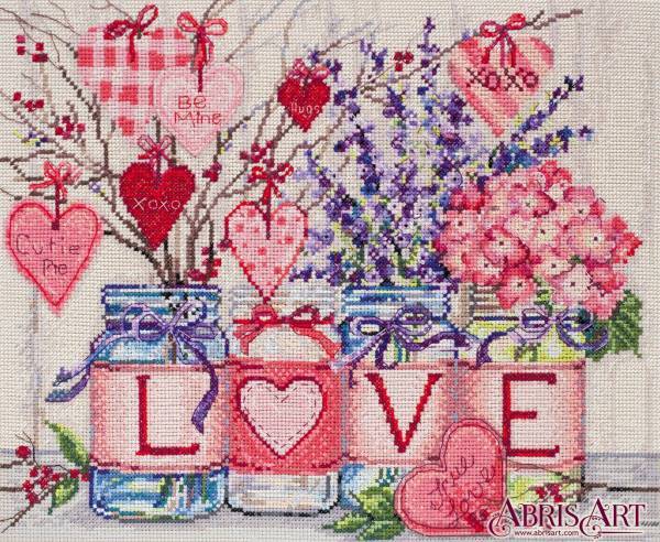 Cross stitch kit Soft Tenderly 26x31cm ecru 14ct Aida needlepoint