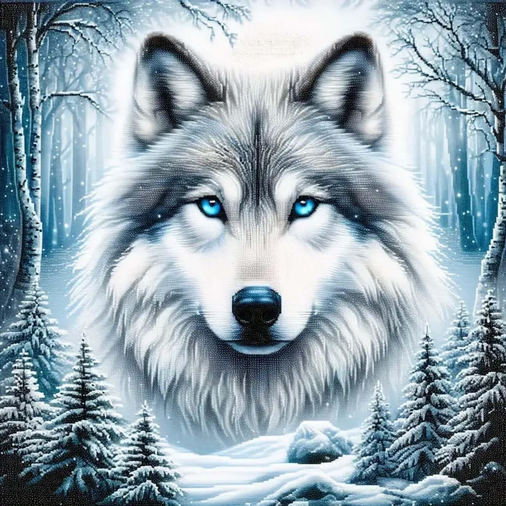 5D Diamond Painting Kits for Adults Diamond Art Cute Animal Wolf Head Art Kits