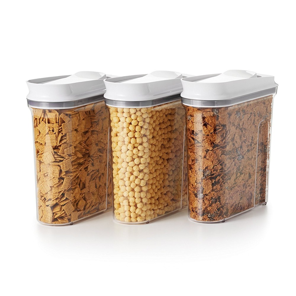 Good Grips 3-Piece POP Cereal Dispenser Set for Organized Pantry Storage