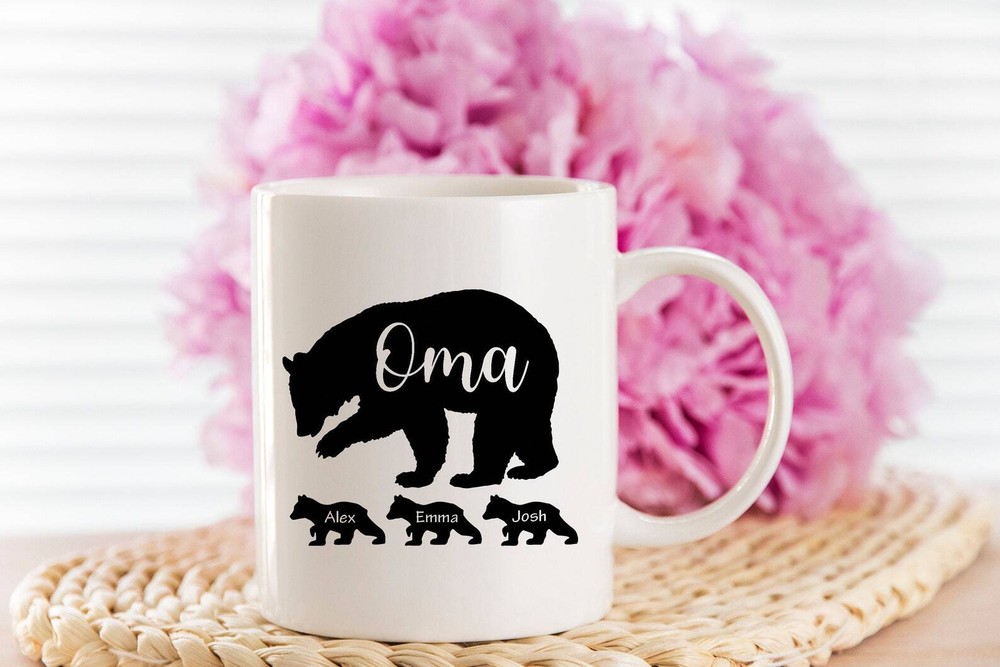 Personalized Oma Bear Tumbler Cup With Grandkids Names Oma Tumbler Oma Bear