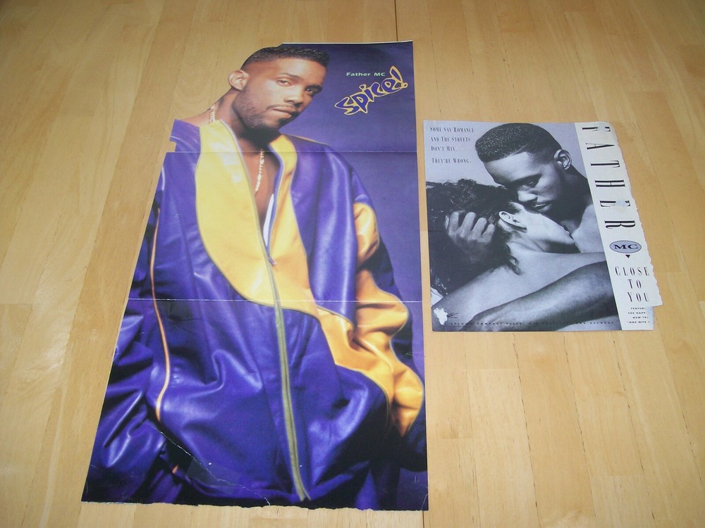 Vintage 1990's Father MC Uptown Bad Boy Magazine Posters VTG 90's Hip Hop Rap