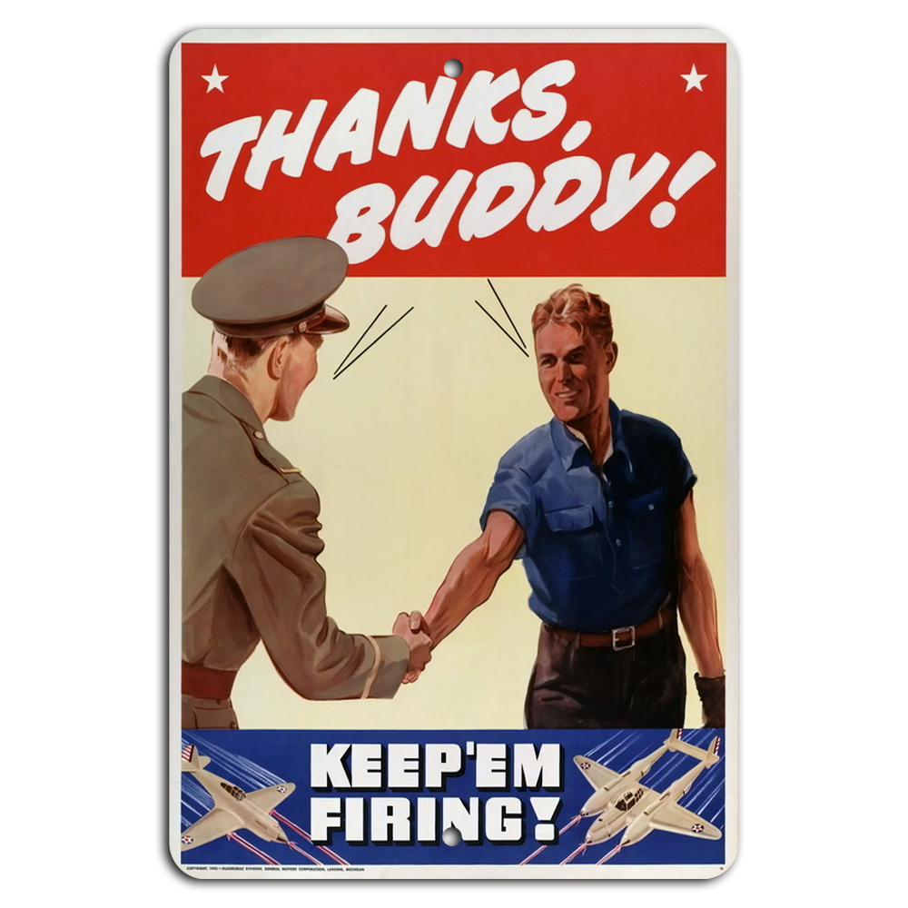 Patriotic Keep Em Firing Military Support Welcome Sign