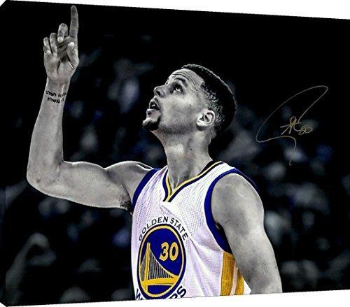 Floating Canvas Wall Art: Steph Curry - Record Breaking Game B&W