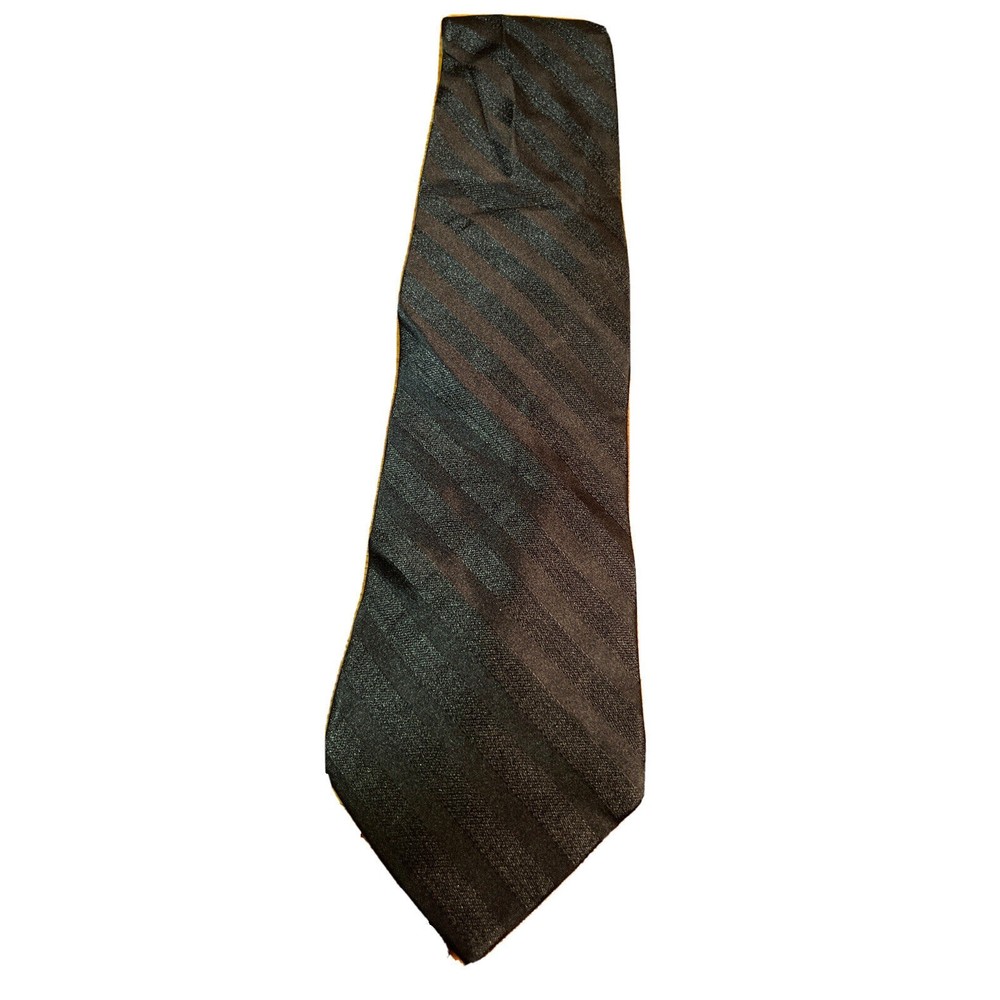 Pierre Cardin Men’s Black Silver Striped Silk Designer Necktie