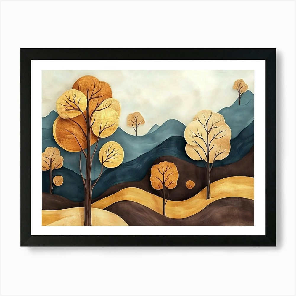 Autumn Trees 3 Art Print Framed Wall Art Poster Canvas Print Picture