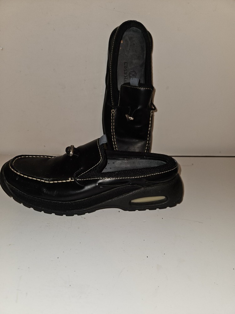 Cole Haan Womens Black Patent Leather Slide Clogs Size 6B Air Mules D15498 EUC