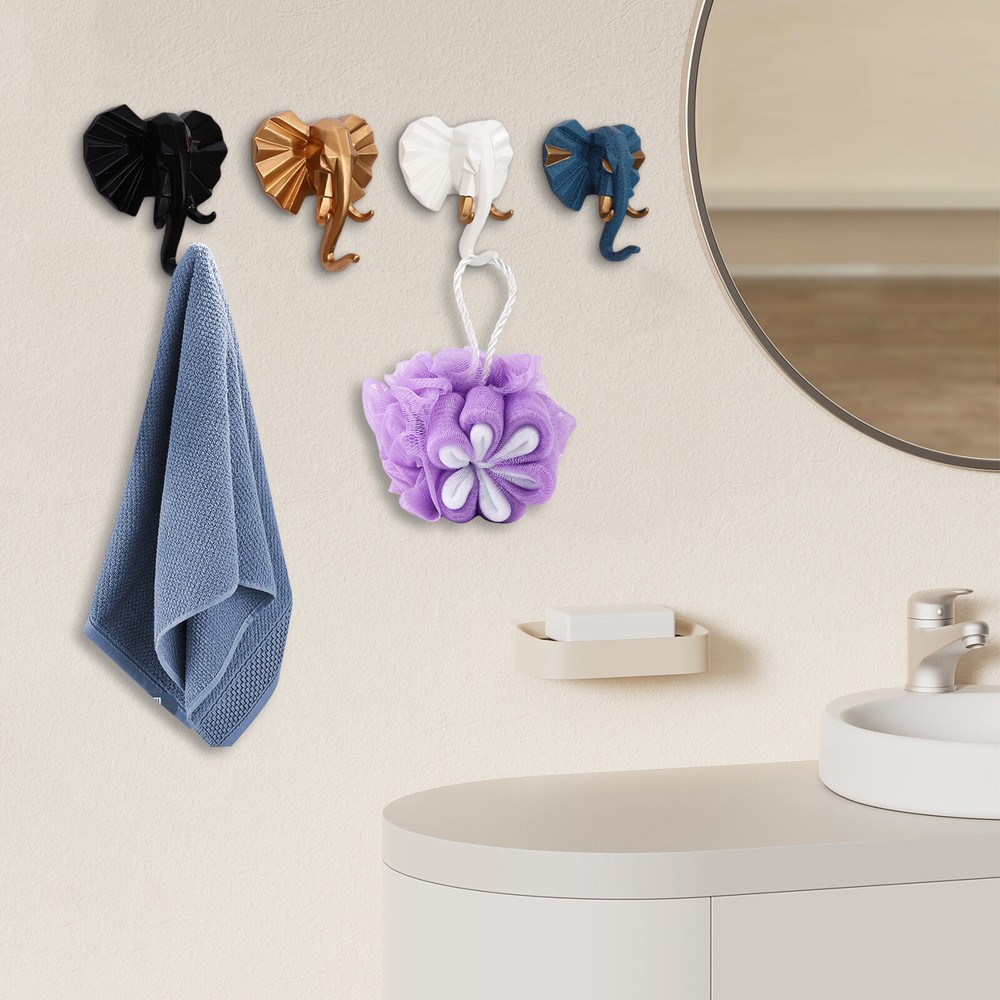 4PCS Resin Wall-mounted Decoration Hooks for Coat/Key/Bag&Creative Coat Hooks