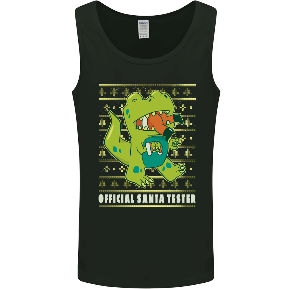 Christmas Official Santa T-Rex Dinosaur Mens Vest Tank Top
