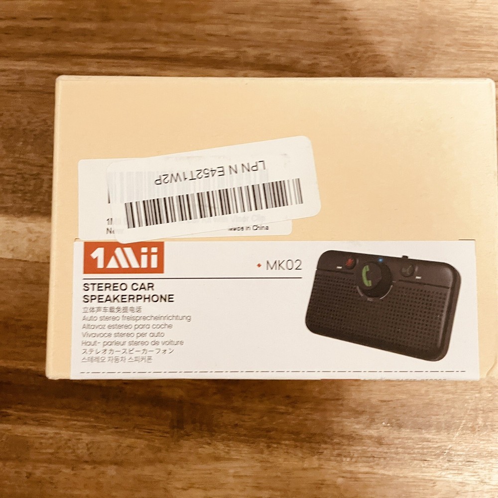 1Mii Bluetooth 5.0 In Car Speaker Stereo Assistant Support Visor Clip New In Box