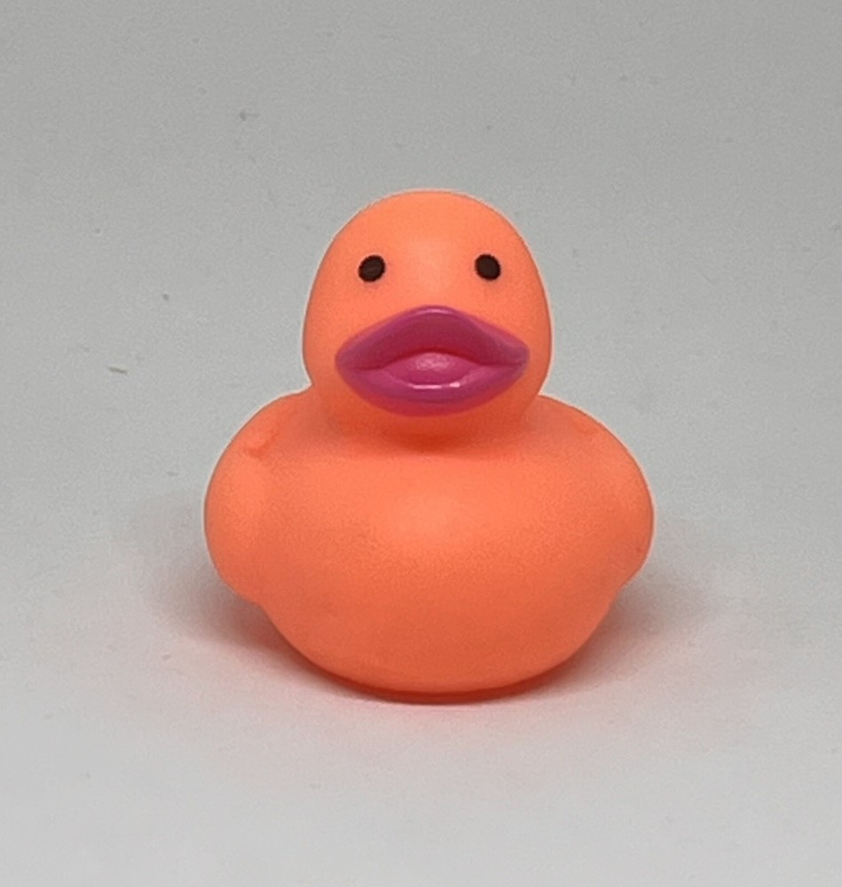 Colorful Orange & Purple Beak Rubber Duck Bath Toy 2 Inch