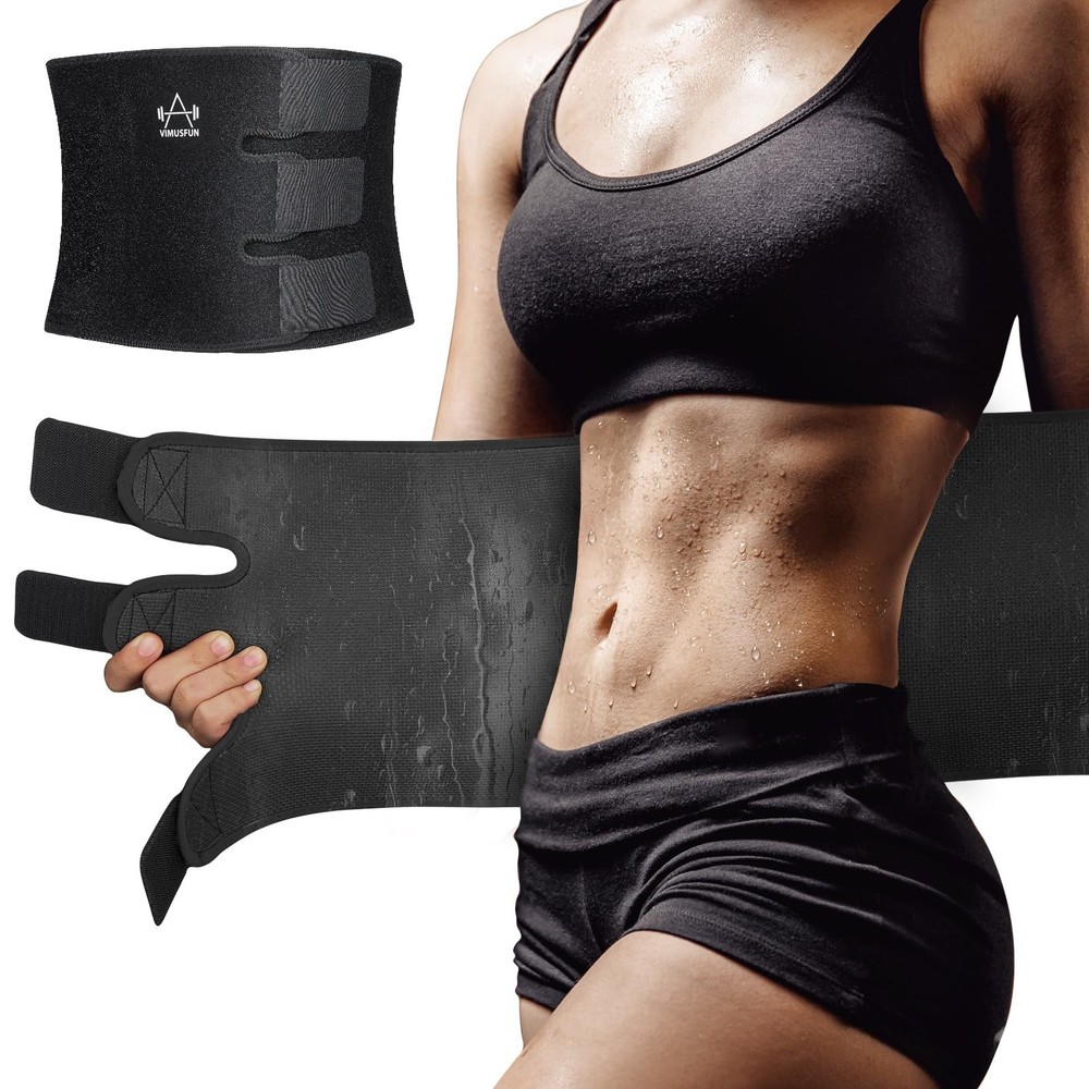 VIMUSFUN Waist Trimmer for Women Belly Fat Burner Sweat Waist Trainer Stomach Wraps Corset Belt