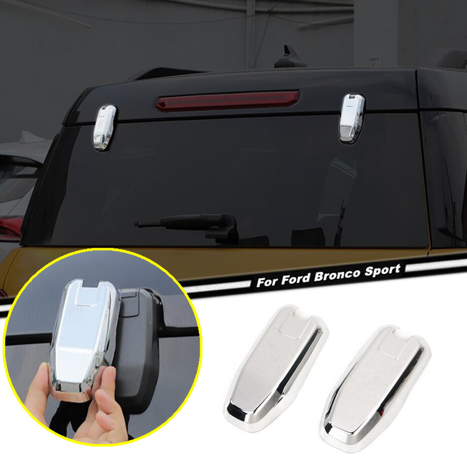 For 21-2024 Ford Bronco Sport Chrome Rear Window Liftgate Glass Hinge Cover Trim