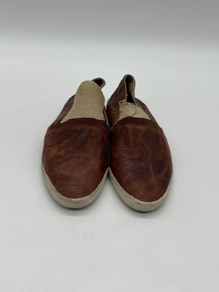 Frye Melanie Women's Size 8 M Cognac Brown Leather Loafers Slip On Flats Shoes.