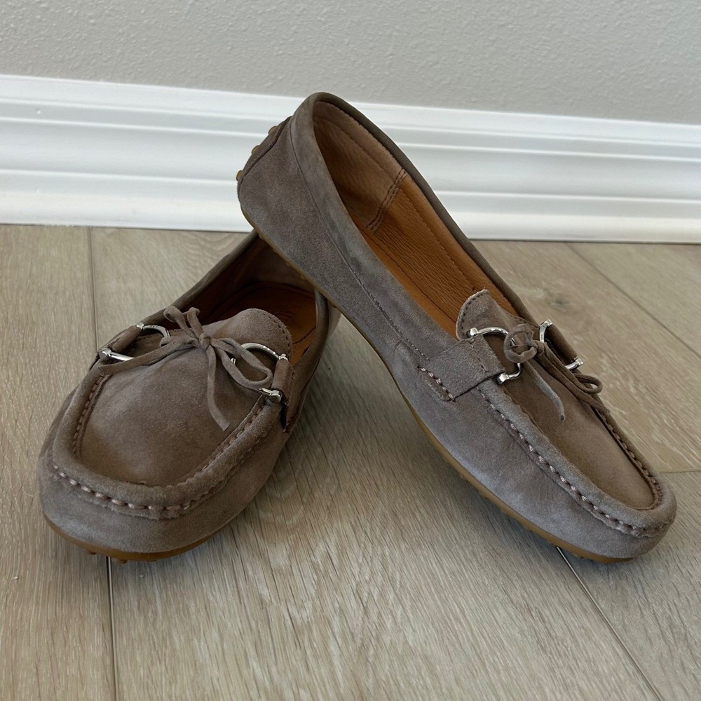 Lauren Ralph Lauren Briley II Taupe Suede Driving Loafers Womens 8B Moccasins
