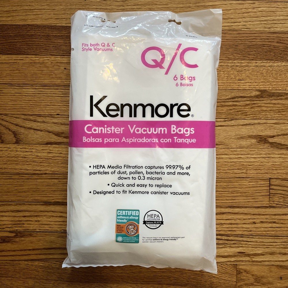 Kenmore 53292 6 Pack Type Q HEPA Vacuum Bags for Canister Vacuums
