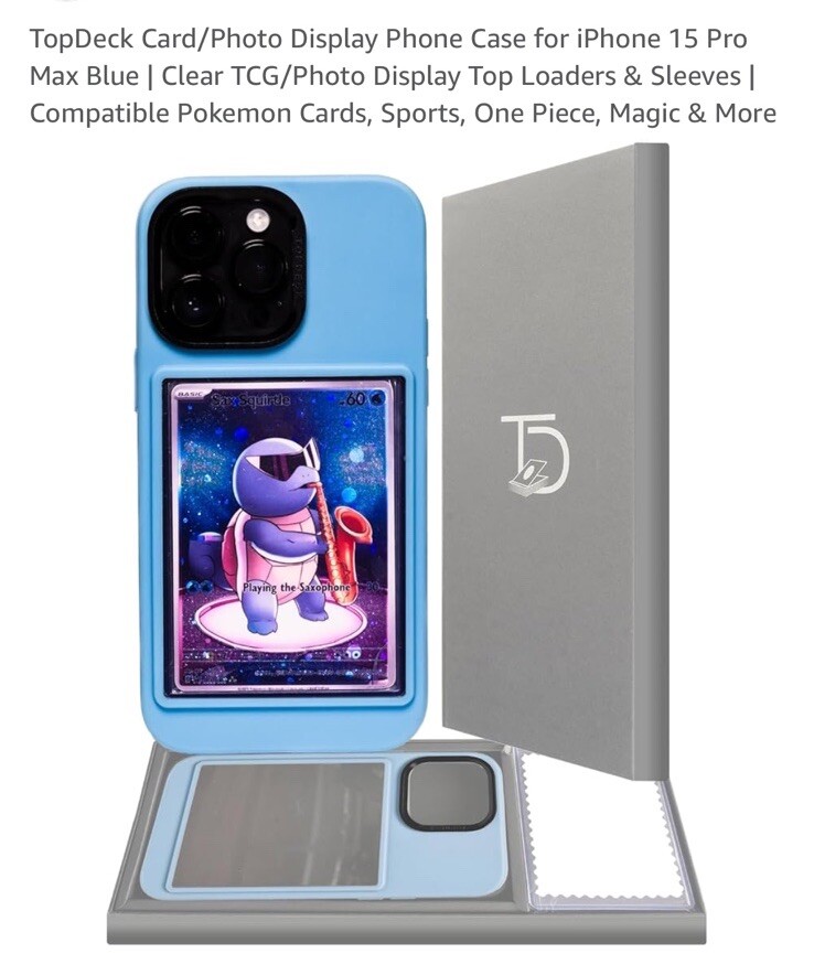 TopDeck Card/Photo Display Phone Case for iPhone 15 Pro Max BlueNew Sealed!