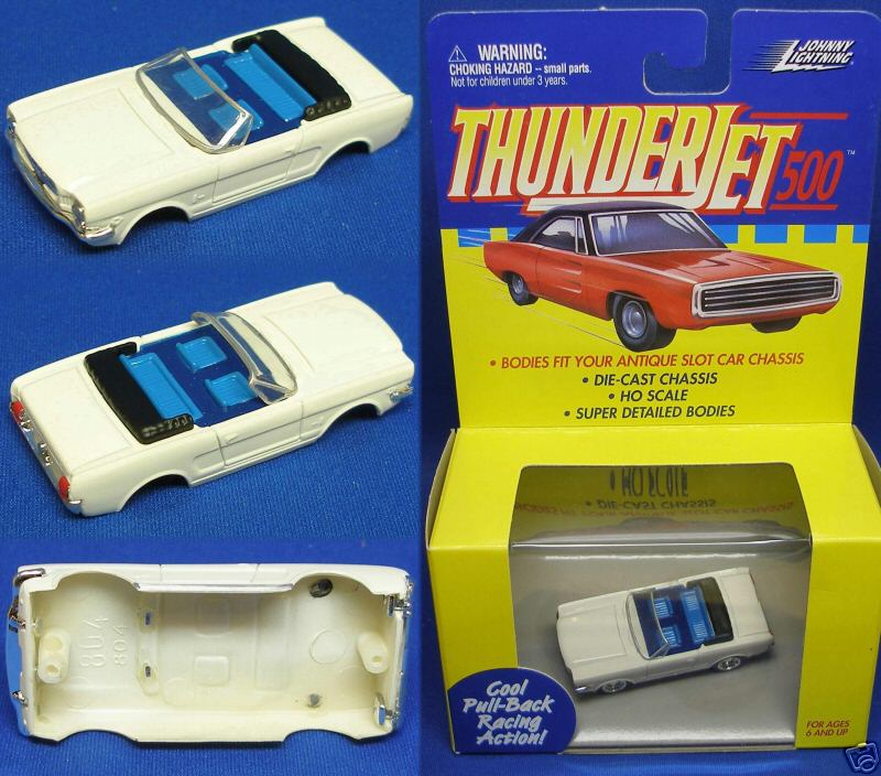 1999 JL T-Jet Slot Car Clone Body 1965 Mustang Conv wht