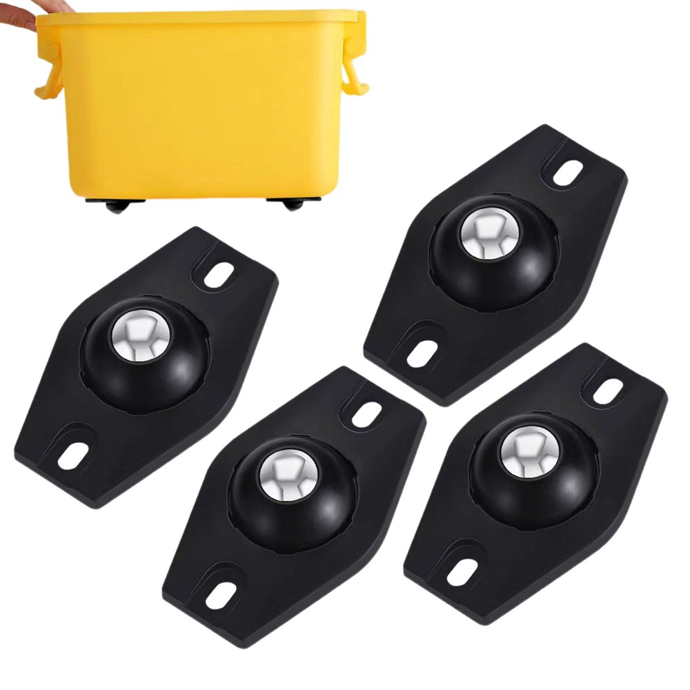 4x Self Adhesive Mini Caster Wheels Sticky Pulley for Trash Can Storage Box More