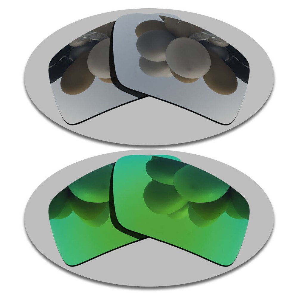 Silver&Green Anti-Scratch Lenses Replacement For-Oakley DOUBLE EDGE Polarized