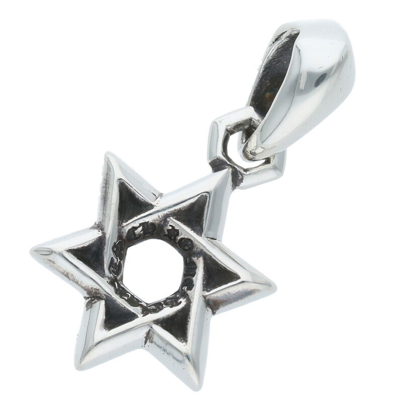 Chrome Hearts Star Of David Charm Silver Necklace Top 4.97 EL463