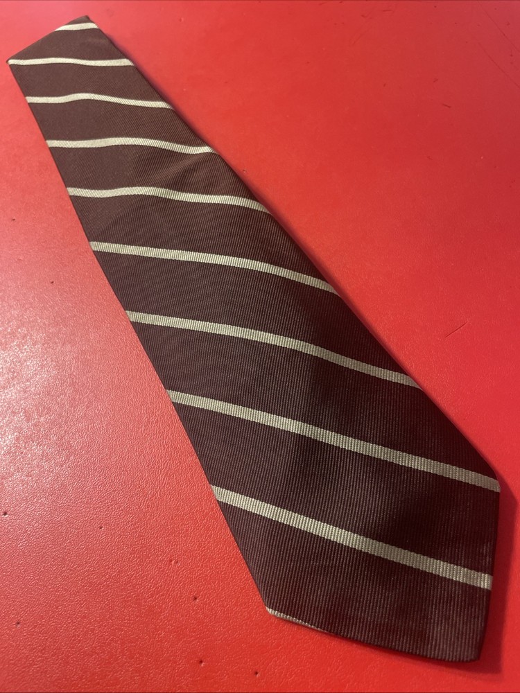 Vintage EUC Brooks Brothers Repp Silk Regimental Stripe Tie Black Label CRISP