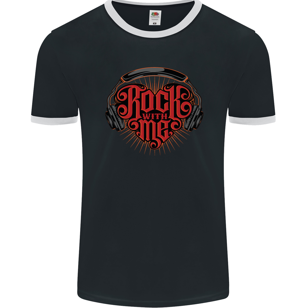 Rock With Me Heavy Metal Music Guitar Mens Ringer T-Shirt FotL