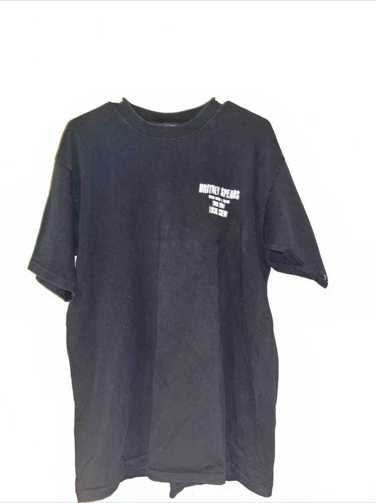 Vintage Britney Spears Shirt Mens XL Black 2001 Local Crew Band Tee Dream Music