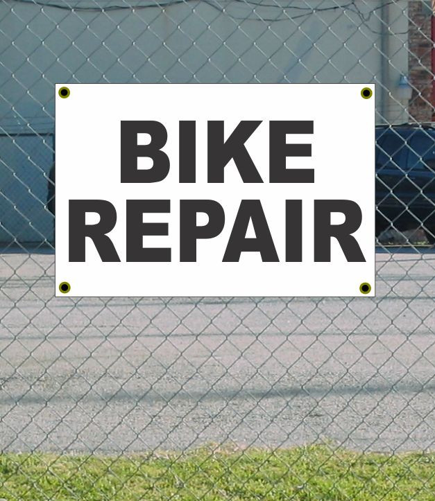 Shop 2x3 BIKE REPAIR Black & White Banner Sign Now at Discounted Price