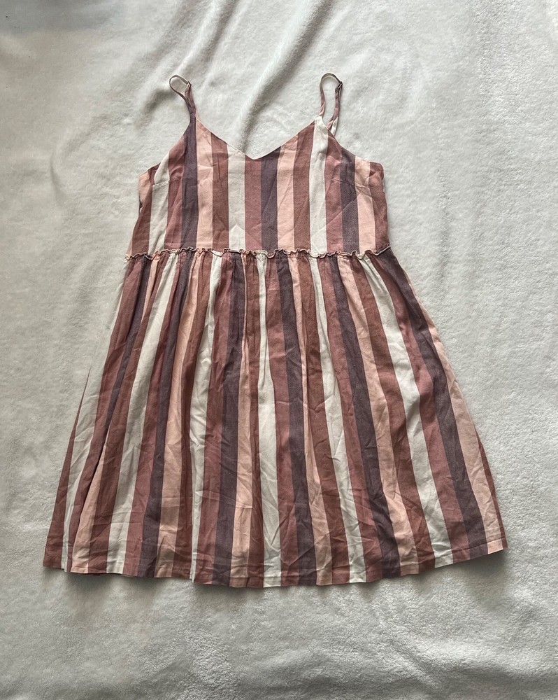 Madewell Ruffle-Waist Babydoll Mini Dress in Multicolor - Size XS Preowned