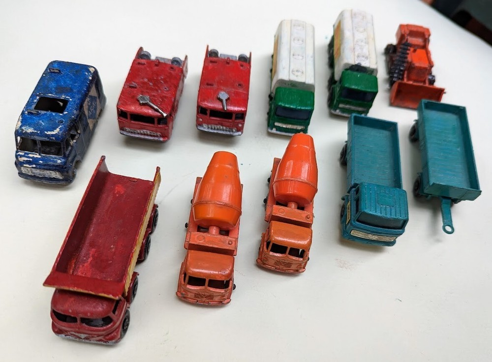 Matchbox Lesney Trucks, Lot of 11, 1970's Vintage