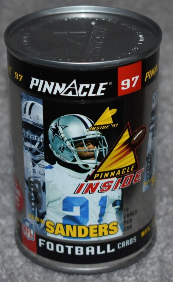 1997 PINNACLE INSIDE DALLAS COWBOYS DEION SANDERS NFL FOOTBALL CARDS IN A CAN