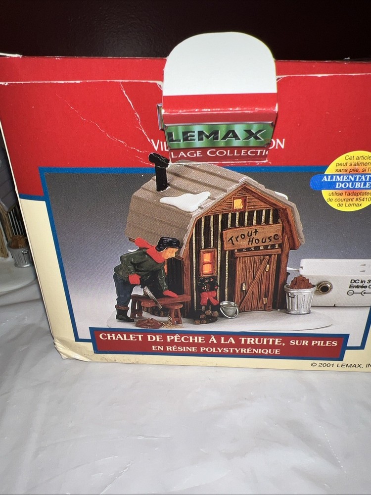 Vintage 2001 Lemax Trout House Christmas Village Collectible W Box Tested Working  