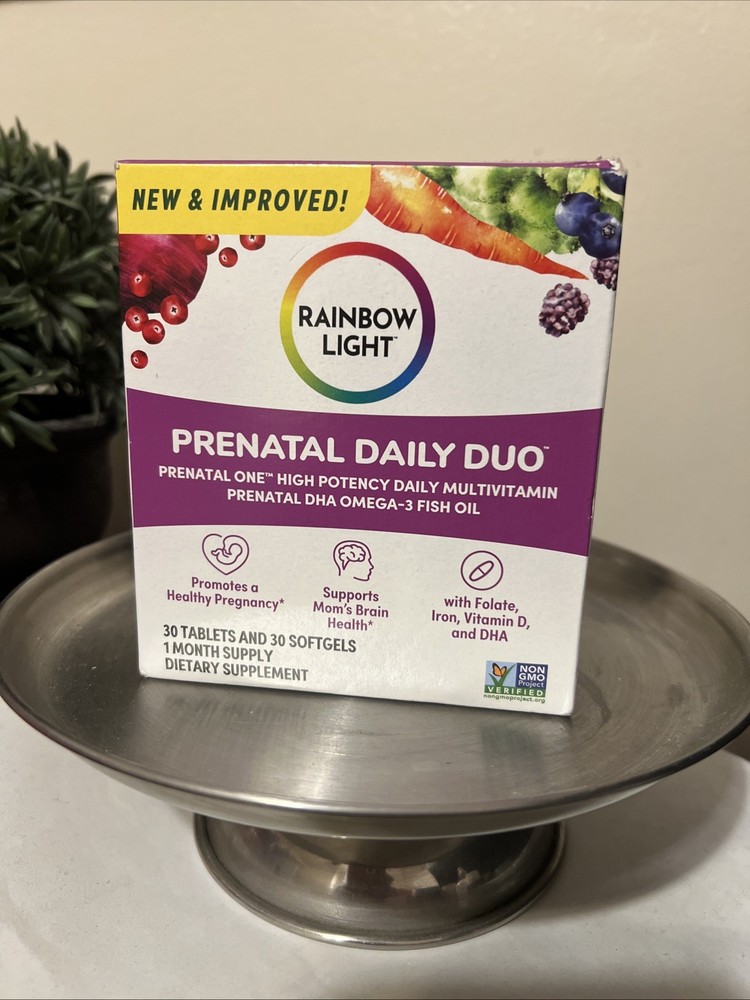 Rainbow Light Prenatal Daily Duo Multivitamin 30 Softgels and 30 Tablets Exp 9/26