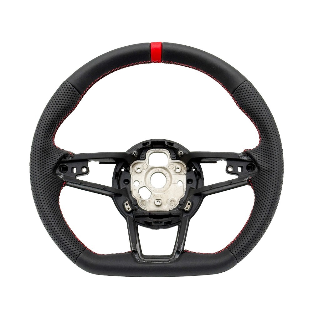REVESOL Black Ring Flat Sports Steering Wheel for 2016-2023 Audi R8 / TT / TTRS