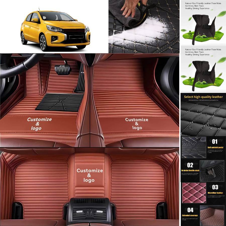 For Mitsubishi Mirage Car Floor Mats Custom Luxury Front & Rear Auto Carpets