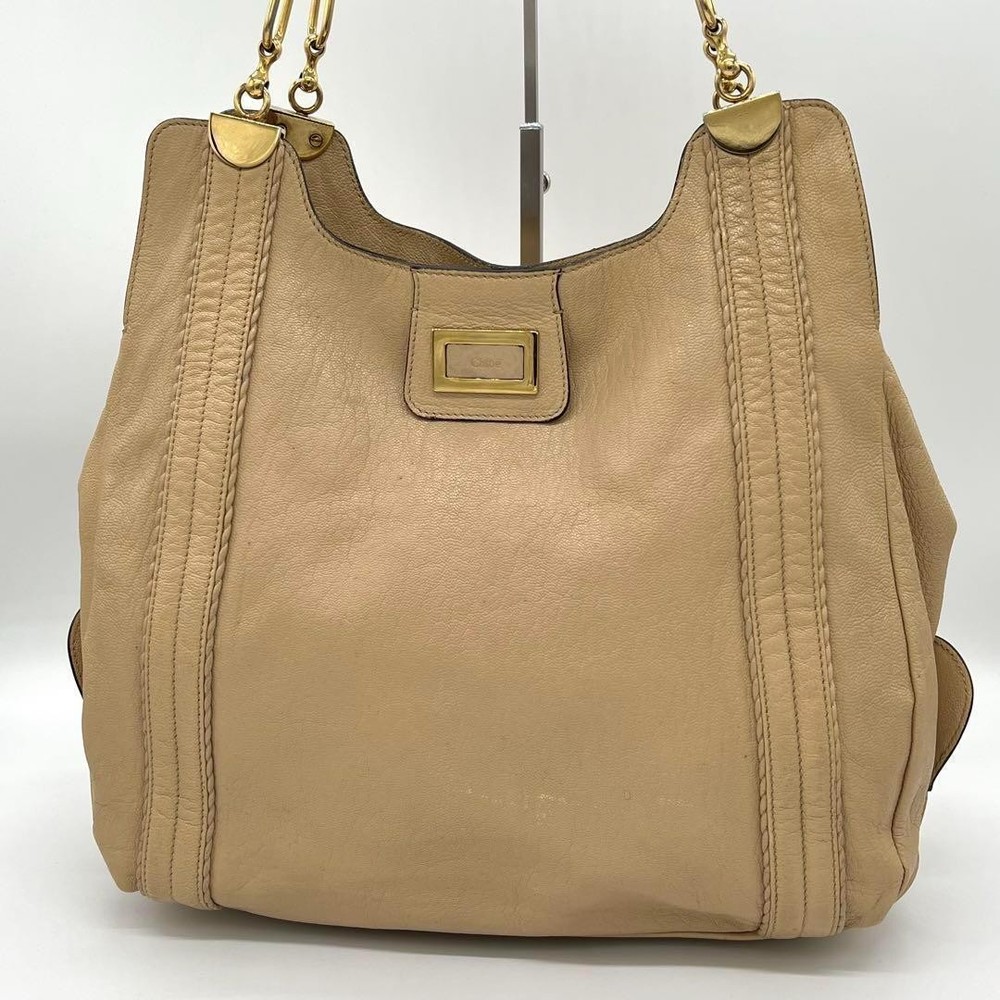 Chloe Vintage Leather Tote Bag Limited Edition Beige