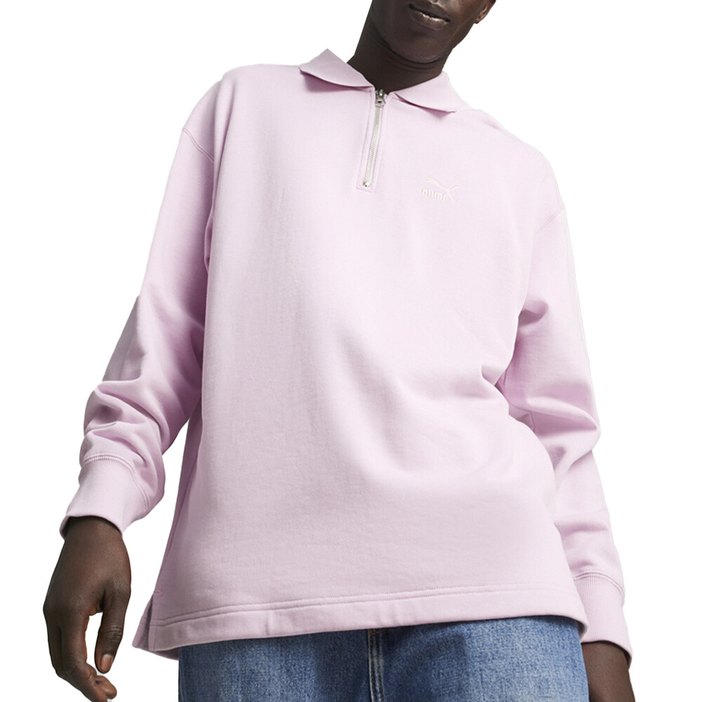 Puma Better Classics Polo Long Sleeve Sweatshirt Mens Purple  62425160