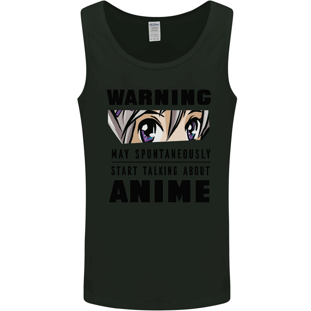 Anime Fan Alert Funny Graphic Vest Tank Top for Men  