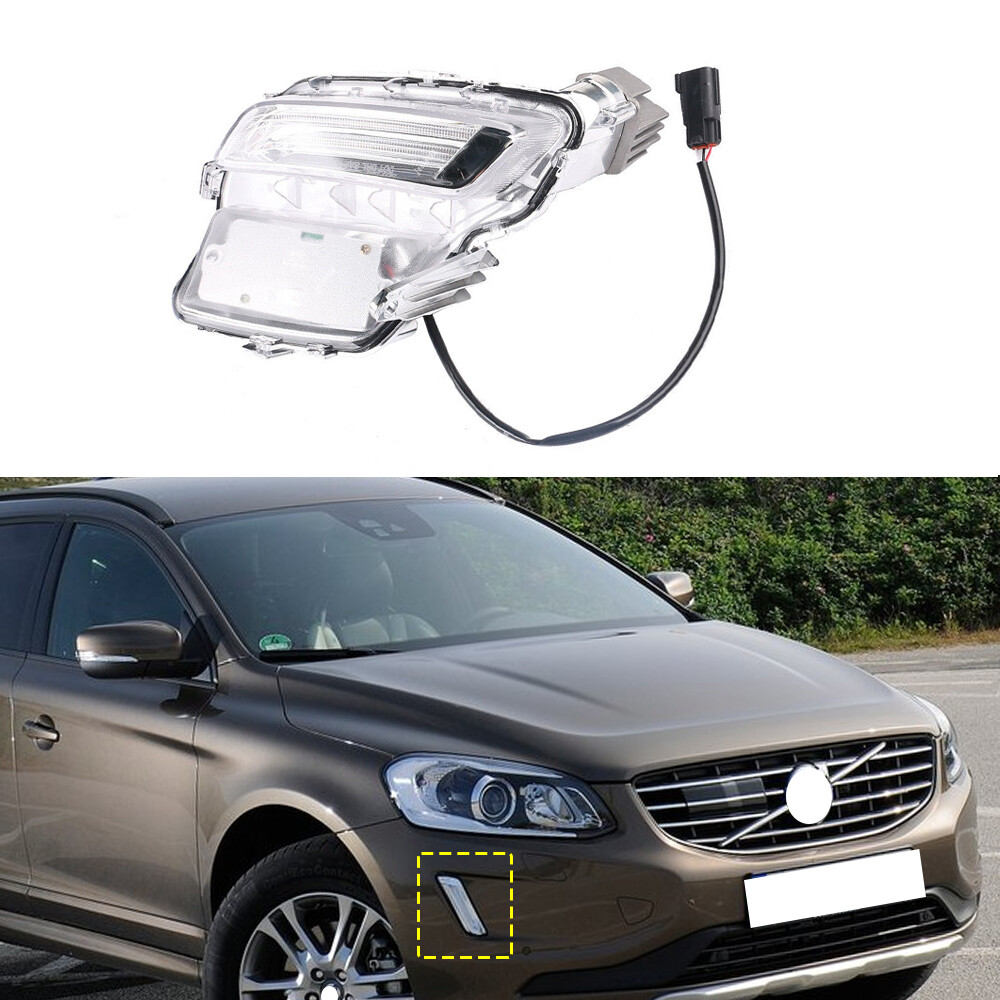 Right Front LED Fog Light Lamp Driving Light Clear For Volvo XC60 2014~2018