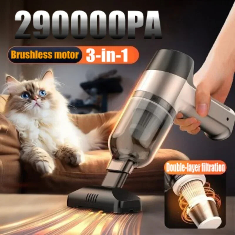 Car Vacuum Cleaner Wireless Duster Handheld Vacuum Pump Cordless Strong Suction