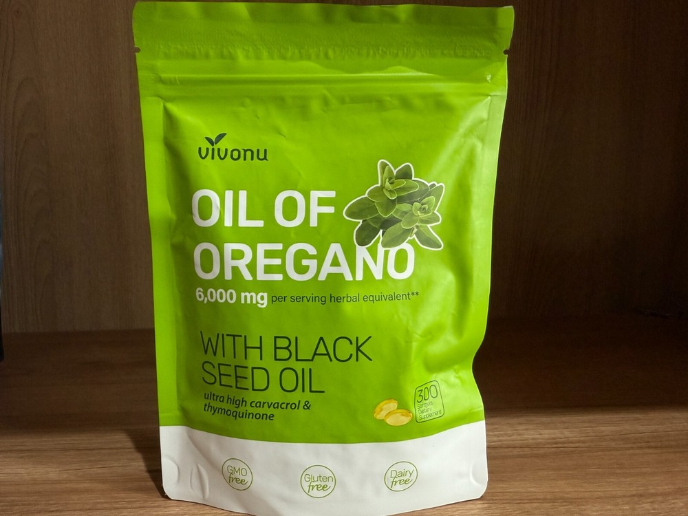 VivoNu 6000mg Oregano Oil Capsules with Black Seed Oil for Immune Support