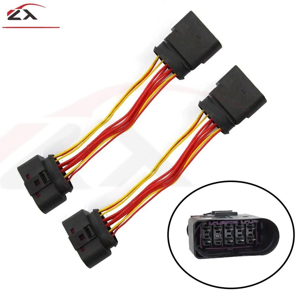 For 2015 VW Jetta 2Pcs 14 to 10 Pin Xenon HID Headlight Connector Adapter