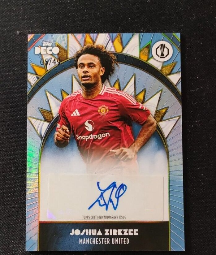 2024-25 Topps Deco UEFA MANCHESTER UNITED JOSHUA ZIRKZEE AUTOGRPAH /49