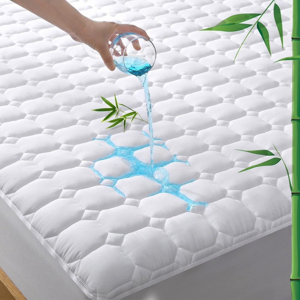 Waterproof Full Mattress Protector with Bamboo Rayon Deep Pocket-image