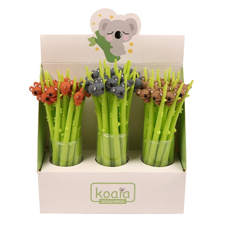 3pcs Gel Pen Refillable 3D Koala Bear Figures for Student Adults