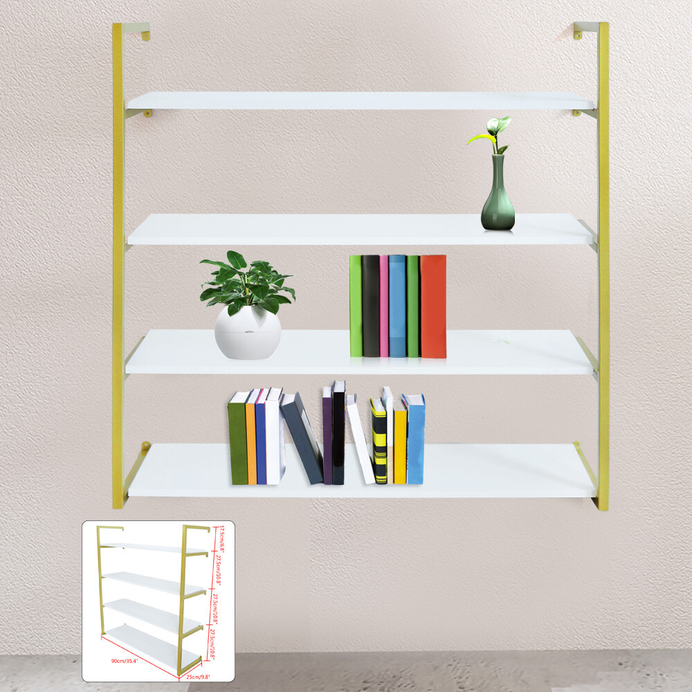 Gold Wall-Mounted Wood Floating Shelf Bracket for Stylish Storage & Display