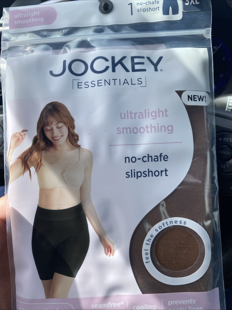Jockey Womens 3XL No Chafe Slipshort in Brown Ultralight Smoothing 10725